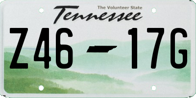 TN license plate Z4617G