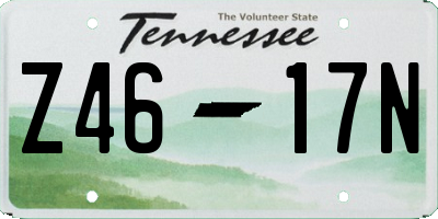 TN license plate Z4617N