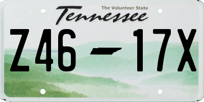 TN license plate Z4617X