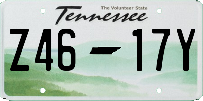 TN license plate Z4617Y
