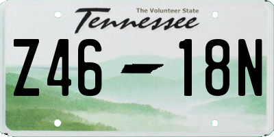TN license plate Z4618N