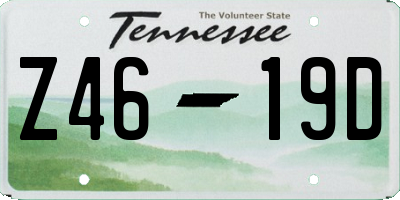 TN license plate Z4619D