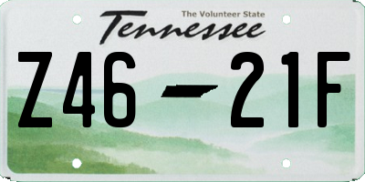 TN license plate Z4621F