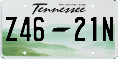 TN license plate Z4621N