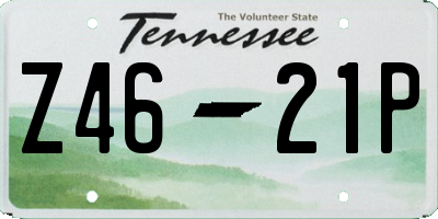 TN license plate Z4621P