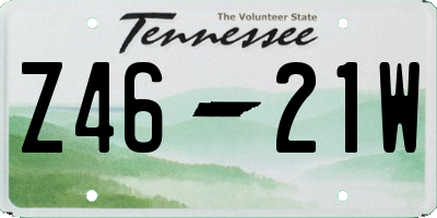 TN license plate Z4621W