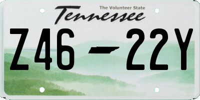 TN license plate Z4622Y