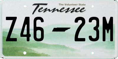 TN license plate Z4623M