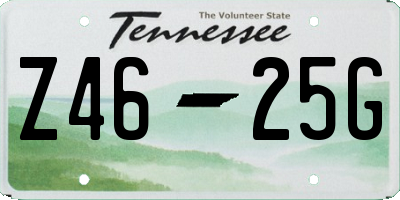 TN license plate Z4625G