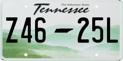 TN license plate Z4625L