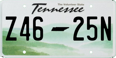 TN license plate Z4625N