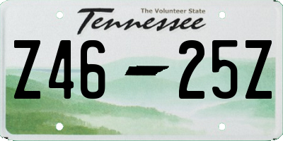TN license plate Z4625Z
