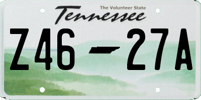 TN license plate Z4627A