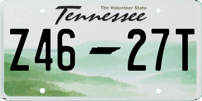 TN license plate Z4627T