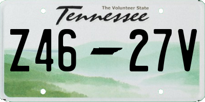 TN license plate Z4627V