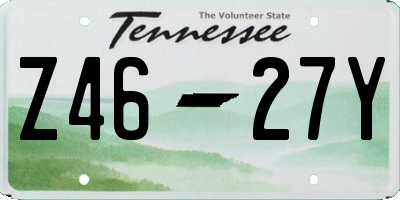 TN license plate Z4627Y