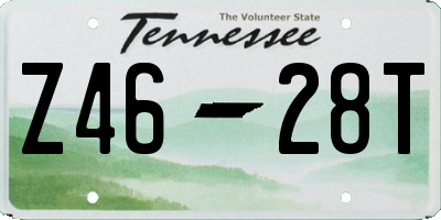 TN license plate Z4628T