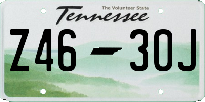TN license plate Z4630J