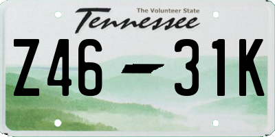 TN license plate Z4631K