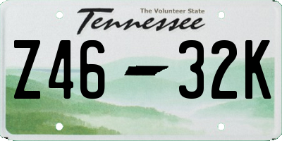 TN license plate Z4632K