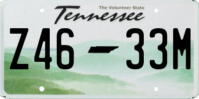 TN license plate Z4633M