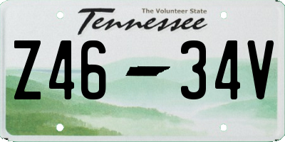 TN license plate Z4634V