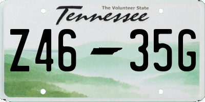 TN license plate Z4635G