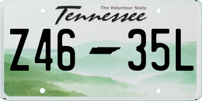 TN license plate Z4635L