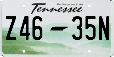 TN license plate Z4635N
