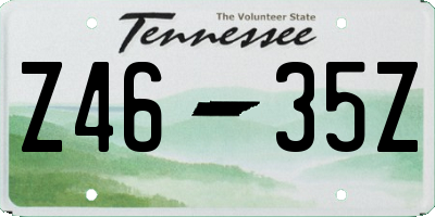 TN license plate Z4635Z