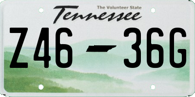 TN license plate Z4636G