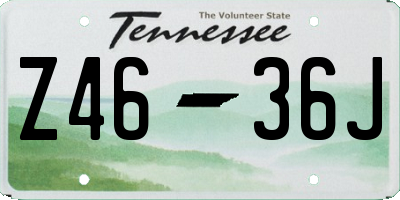TN license plate Z4636J