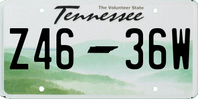 TN license plate Z4636W
