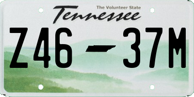 TN license plate Z4637M