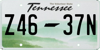 TN license plate Z4637N