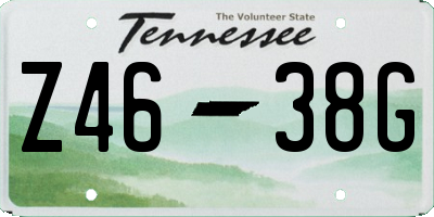 TN license plate Z4638G