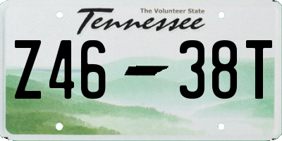 TN license plate Z4638T
