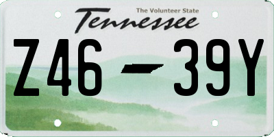 TN license plate Z4639Y