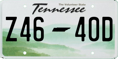 TN license plate Z4640D