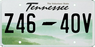 TN license plate Z4640V