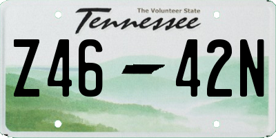 TN license plate Z4642N