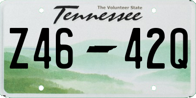 TN license plate Z4642Q