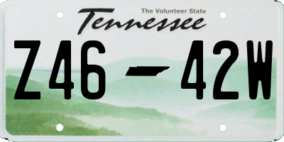 TN license plate Z4642W