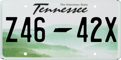 TN license plate Z4642X