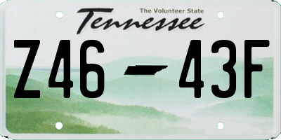 TN license plate Z4643F