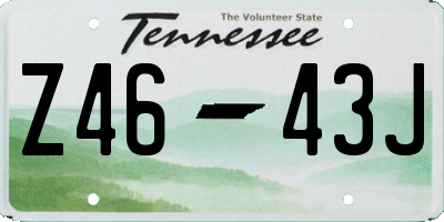 TN license plate Z4643J