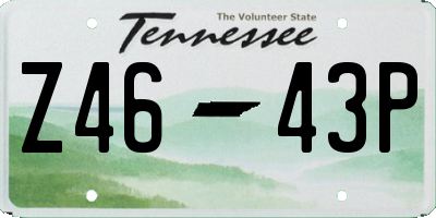 TN license plate Z4643P
