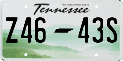 TN license plate Z4643S