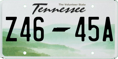 TN license plate Z4645A