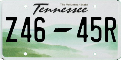 TN license plate Z4645R